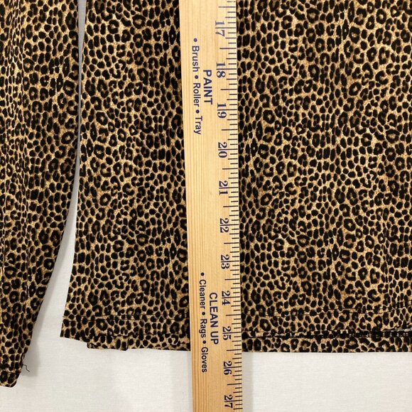 Michael Michael Kors Large Brown Leopard Print Long Sleeve Surplice Top Office - Picture 5 of 8